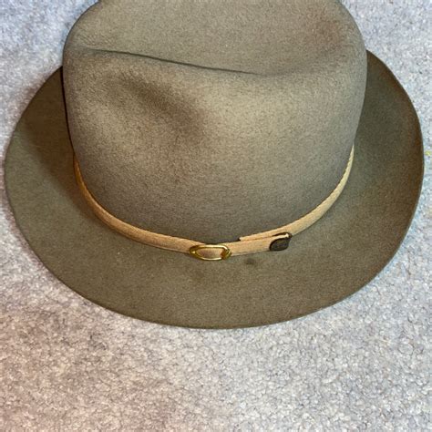 Vtg Stetson Mallory 7 38 Green Wool Fedora Cowboy Hat Ebay