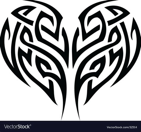 Tribal Tattoo Heart Royalty Free Vector Image Vectorstock