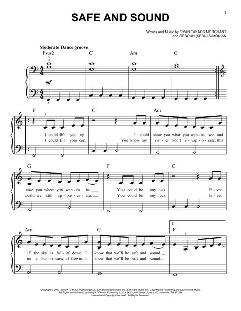 Safe And Sound Sheet Music Direct