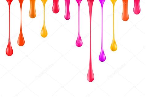 Multicolored Paint Drips Stock Vector Illustration Gradient Mesh