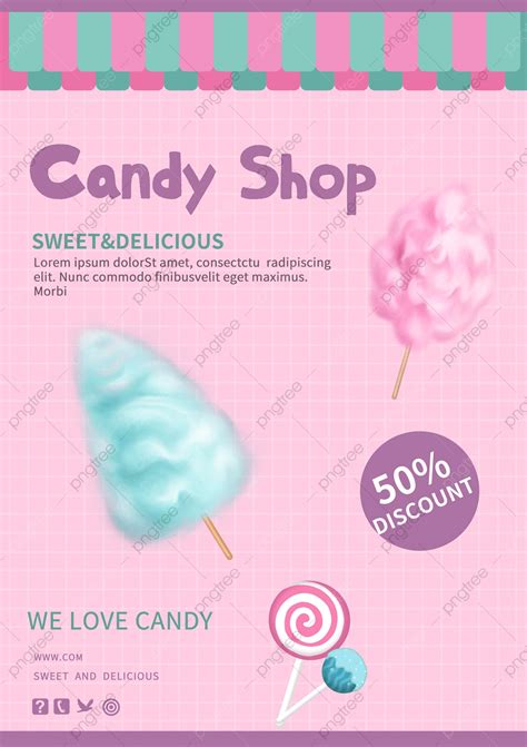Gambar Templat Flyer Bisnis Permen Pink Candy Templat Untuk Unduh