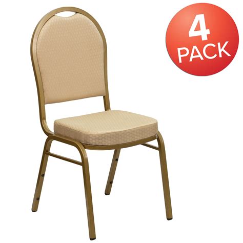 4 Pack Dome Back Stacking Banquet Chair With Gold Frame