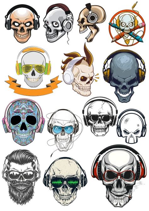 Skull With Headphones Dxf File Free Download Vectors File