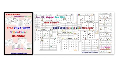 Free 2021 2022 Calendar Printable Homeschool Den