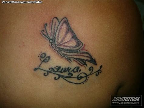 Tatuaje De Mariposas Nombres Letras