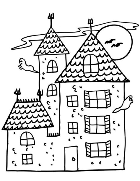 Free coloring sheets to print and. Free Printable Haunted House Coloring Pages For Kids
