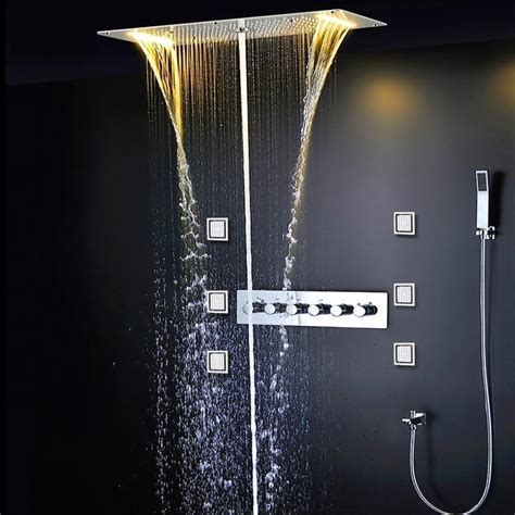 Rain Waterfall Spa Mist Water Coloum 28 X 15 Shower Set System