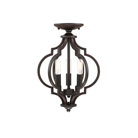 Bronze style tiffany style glass semi flush ceiling lights. Filament Design 3-Light Oil Rubbed Bronze Semi-Flush Mount ...