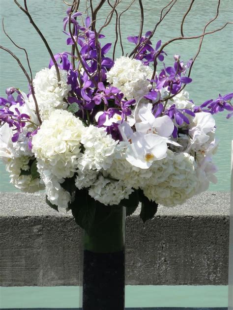 Purple And White Floral Wedding Centerpieces Wedding