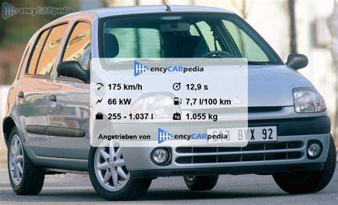Renault Clio 1 6 RXE Technische Daten 1998 2001 Leistung Karosserie