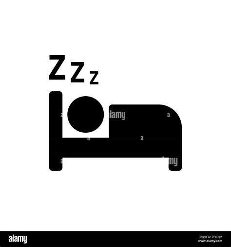 Sleep Vector Icon Man Sleeping On Bed Symbol Isolated Vector