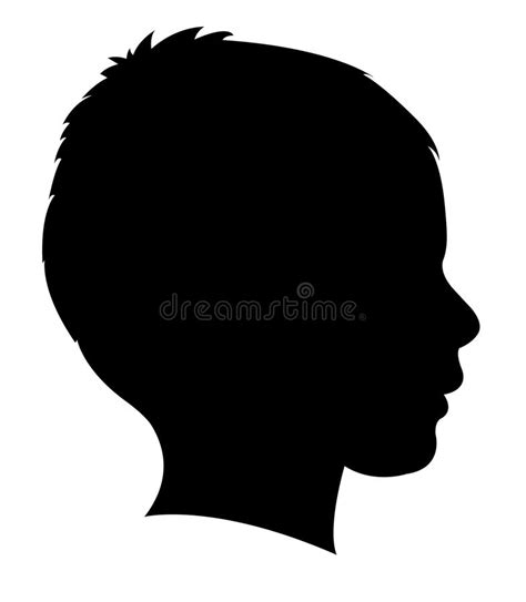 A Boy Head Silhouette Vector Stock Vector Illustration Of Silhouette