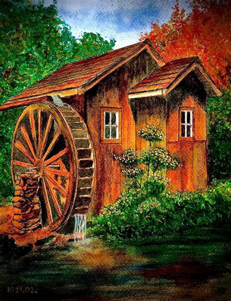 Old Water Mill Paintings