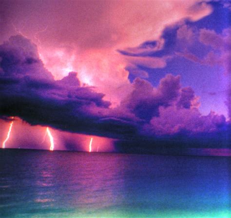 Storm Clouds Lightning Lightning Storm Over The Sea Clouds Force