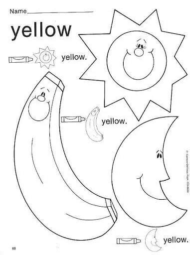 Colors worksheets for preschool and kindergarten students. Yellow | Preschool colors, Preschool color activities ...