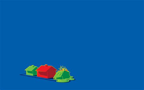 Red And Green House Illustration Threadless Simple Minimalism Humor