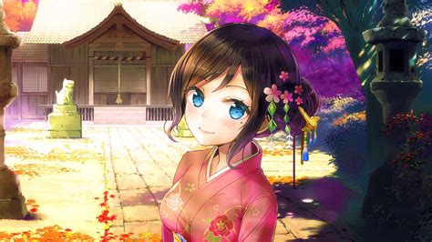 Wallpaper Anime Girl Kimono Girl Hd Anime 13363