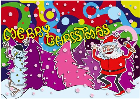 Merry Christmas Crazy Card Stock Illustration Illustration Of Happy