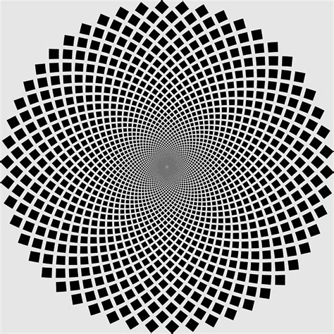 Hypnotic Op Art Checkerboard Halftone Vortex Gdj Abstract Art
