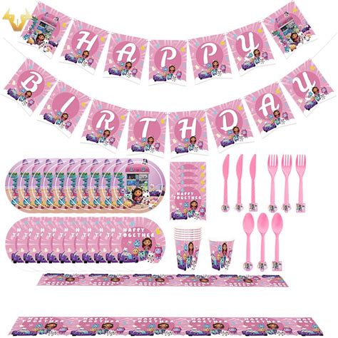 Buy Gabbys Dollhouse Birthday Party Tableware Gabbys Dollhouse Party