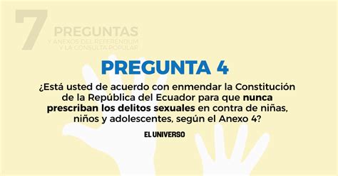 Con la venda en los ojos. Pregunta 4: Violación a menores sería un delito imprescriptible | Política | Noticias | El Universo