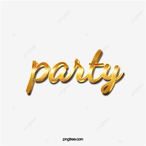 Party Gold Metal Art Word Text Effect Psd For Free Download