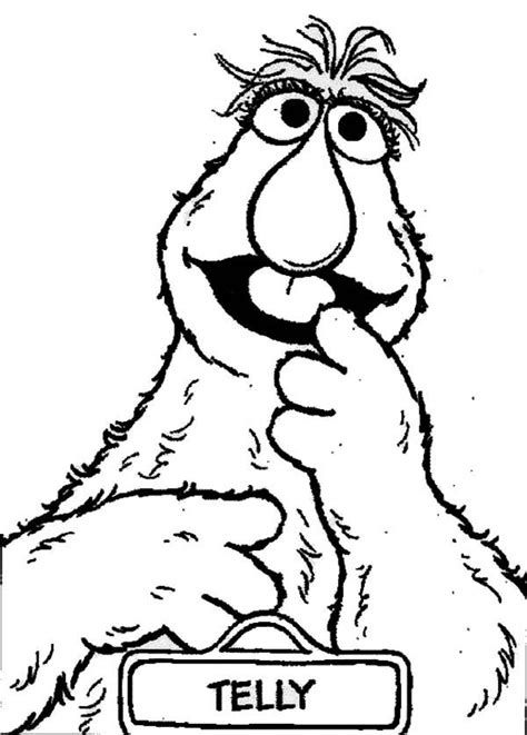 Telly Monster From Sesame Street Coloring Page Sesame Street Coloring
