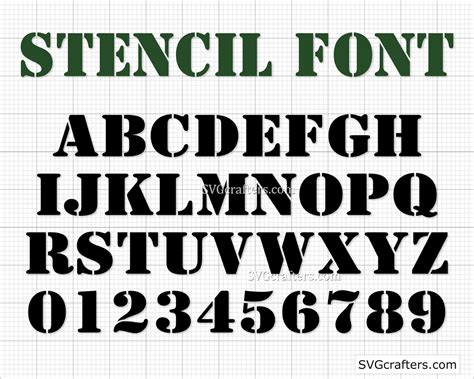 Stencil Letters Svg Stencil Monogram Font Svg Army Font Svg Etsy My