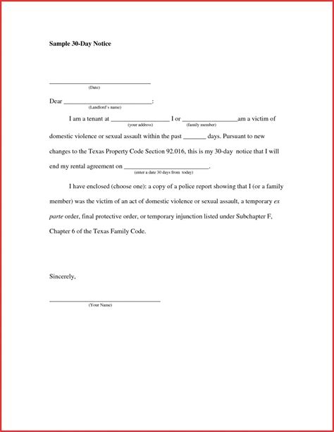 Personal service on the tenant. 30 Days To Vacate Texas Form : New York 30 Day Notice To ...
