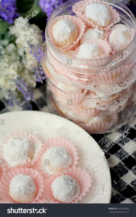Kuih Makmur Snow Cookies Concept Malaysian Stock Photo