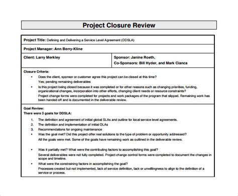 9 Project Closure Templates To Download For Free Sample Templates