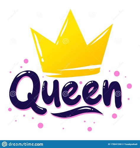 Queen Crown Word Text Stock Vector Illustration Of Element 178041200