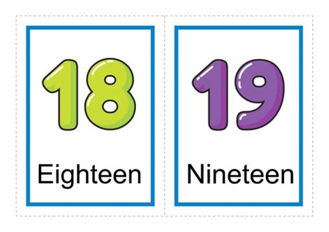 Printable Flash Card Collection Numbers Names Preschool Kindergarten