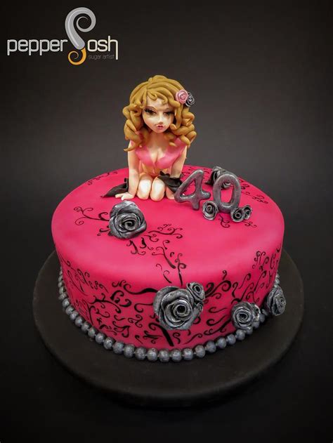 Sexy At 40 Decorated Cake By Pepper Posh Carla Cakesdecor