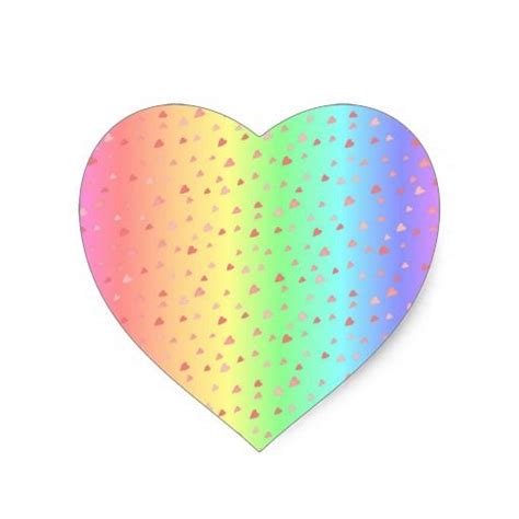 Pink Hearts Gradient Pastel Rainbow Heart Sticker Zazzle Heart