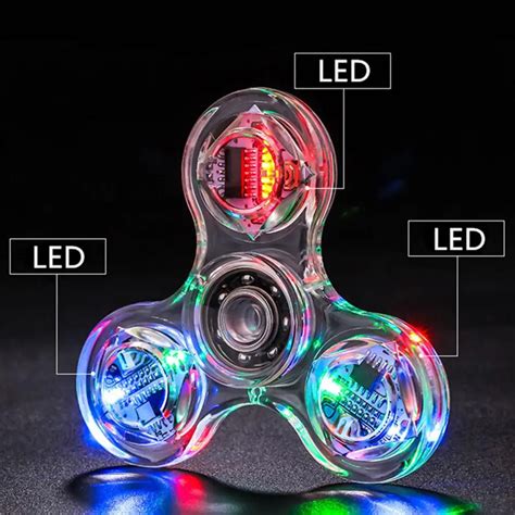 Novelty Multiple Changes Led Fidget Spinner Luminous Hand Top Spinners