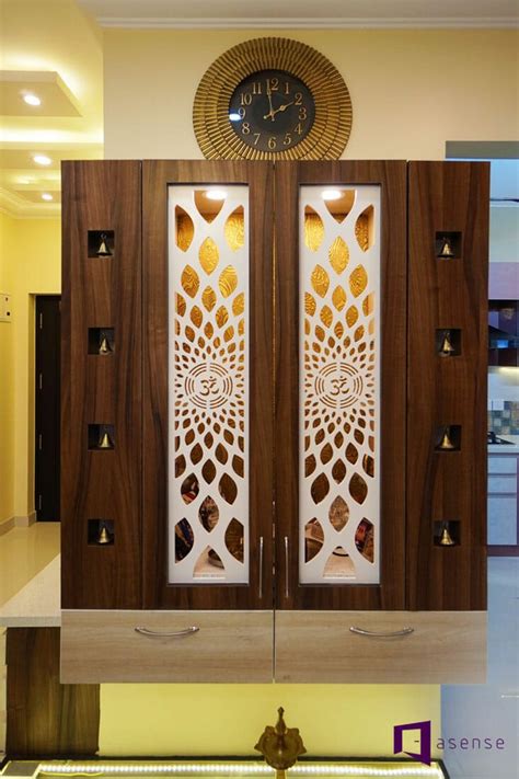 Plywood Pooja Room Door Designs With Bells And Glass Blog Wurld Home