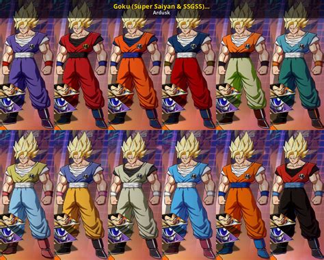 Goku Super Saiyan And Ssgss Recolor Overhaul Dragon Ball Fighterz Mods