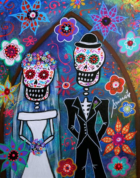 Dia De Los Muertos Wedding Painting By Pristine Cartera Turkus