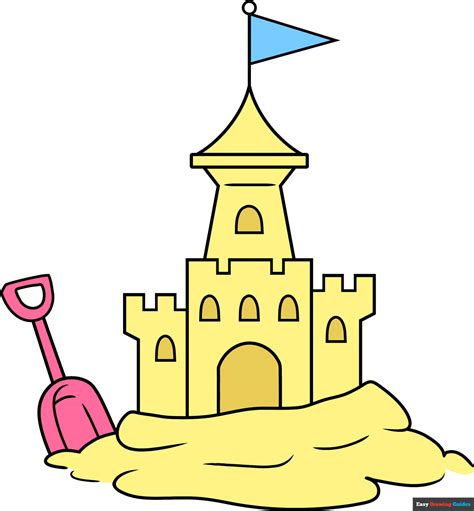 How To Draw A Sand Castle Really Easy Drawing Tutorial
