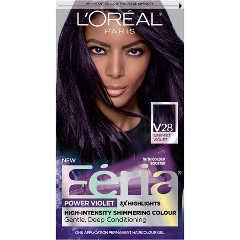 Loreal Paris Feria Permanent Hair Color V28 Midnight Violet Deepest
