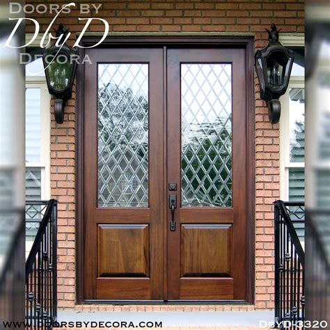 Custom Leaded Glass Double Doors With Glass Entry Doors By Decora