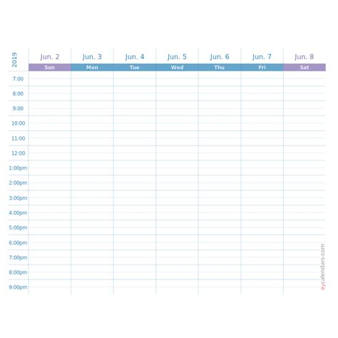 Printable 1 Week Calendar Template Free Customizable Weekly Planners