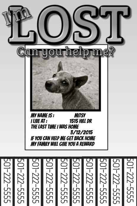 Lost pet template rome fontanacountryinn com. LOST / MISSING Template | PosterMyWall