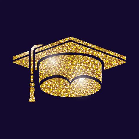 Gold Graduation Cap Design Stock Vector Illustration Of University