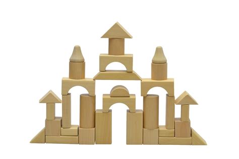 Wooden Blocks 100 Pc Wood Building Block Set With