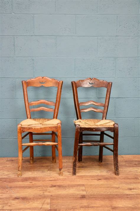 Pair Of Rush Seated Kitchen Chairs - Antiques Atlas