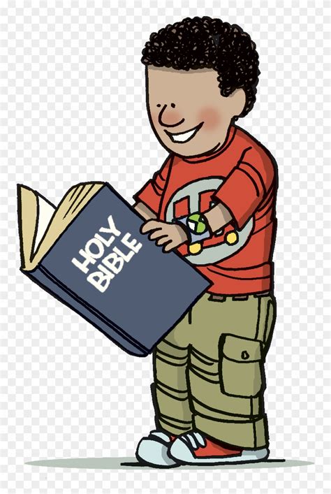 Child Reading Bible Clipart