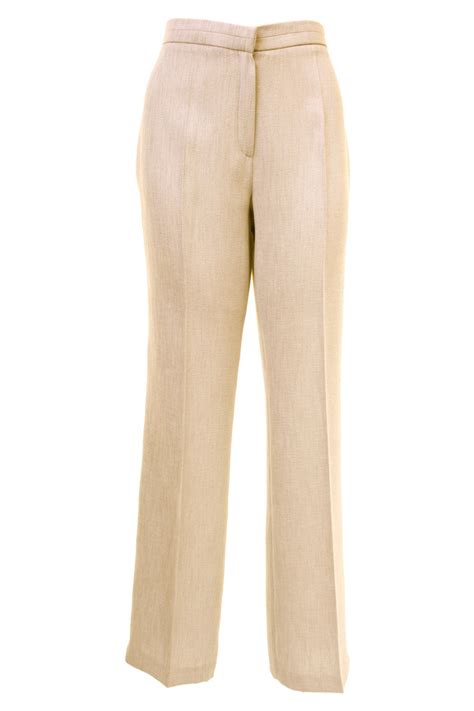 Busy Clothing Womens Beige Trousers 29 And 31 Linen Look