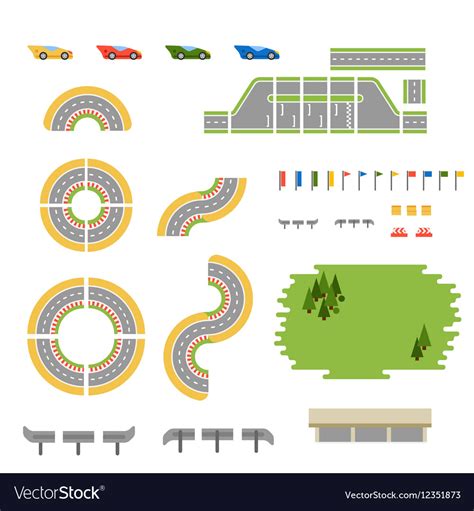 Race Track Curve Road Royalty Free Vector Image